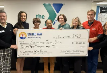 Statesville YMCA leadership team presented with $25,000 check from United Way Iredell County