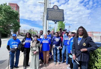 patterson ave YMCA committee with historic marker