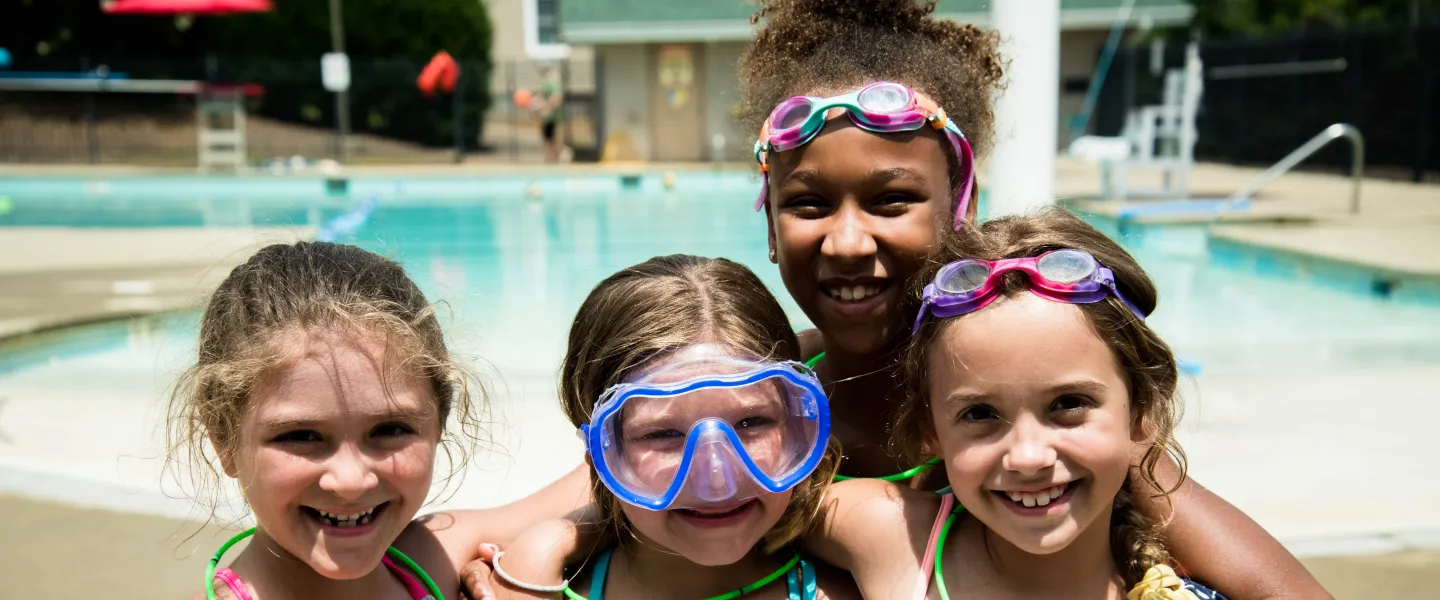 Camp Hanes girls at the pool