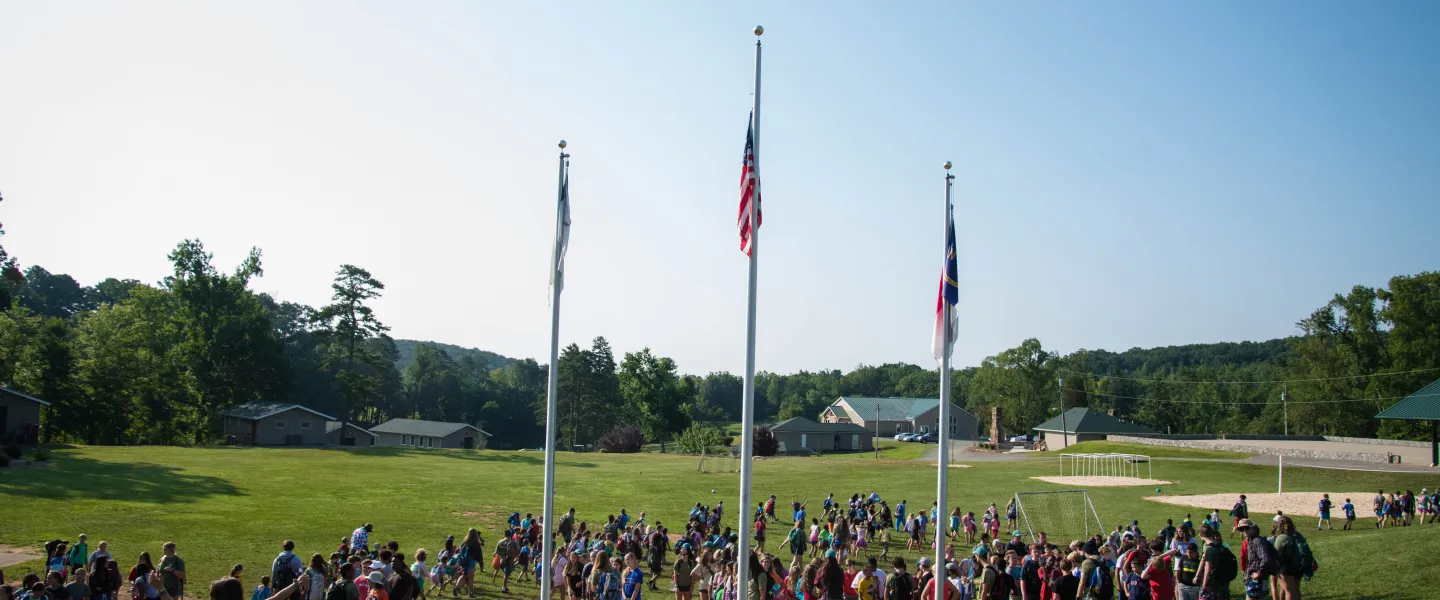 Camp Hanes flag poles