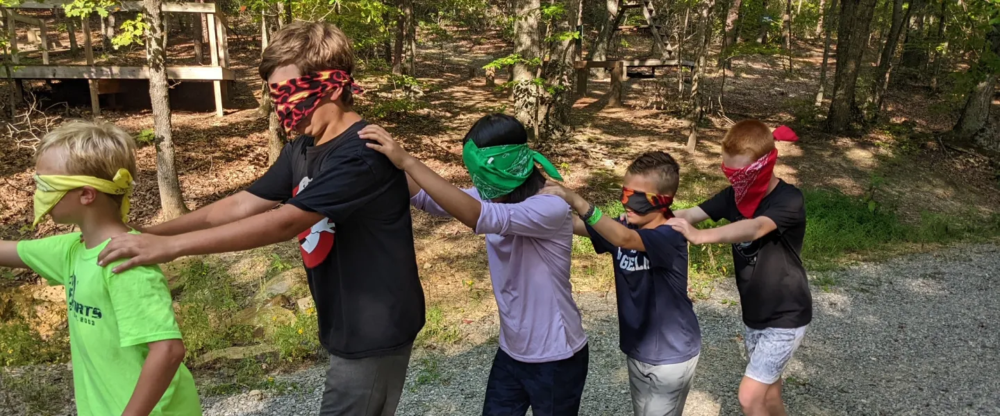 People going to blind maze