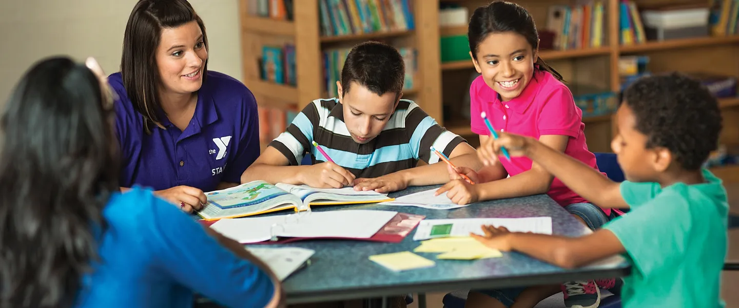 After School kids with program leader