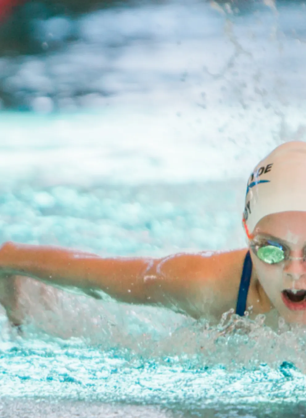 Person swimming butterly