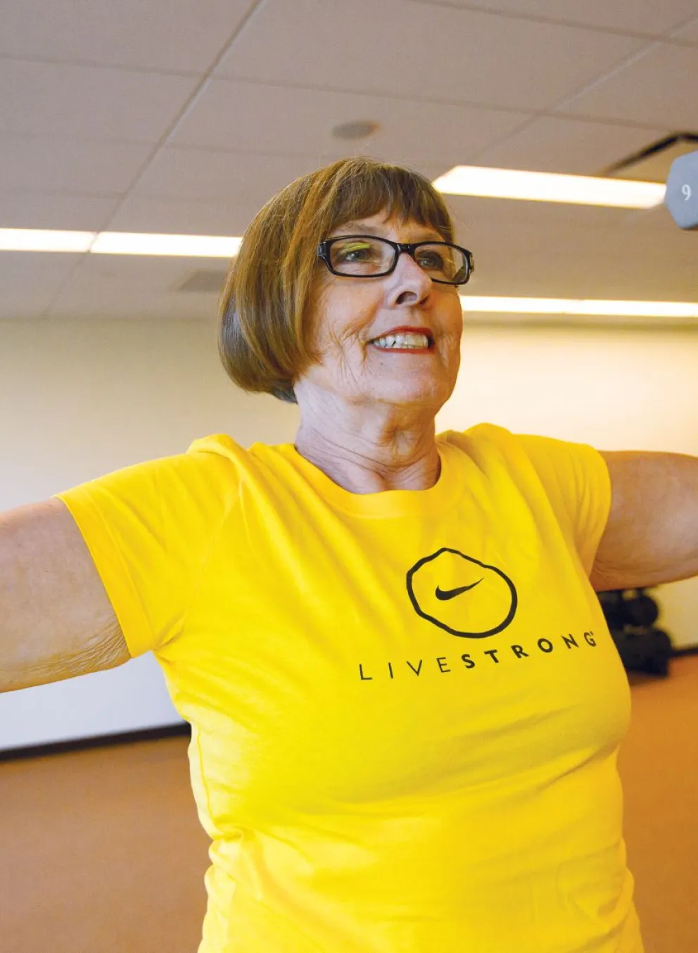 woman at LIVESTRONG exercise class