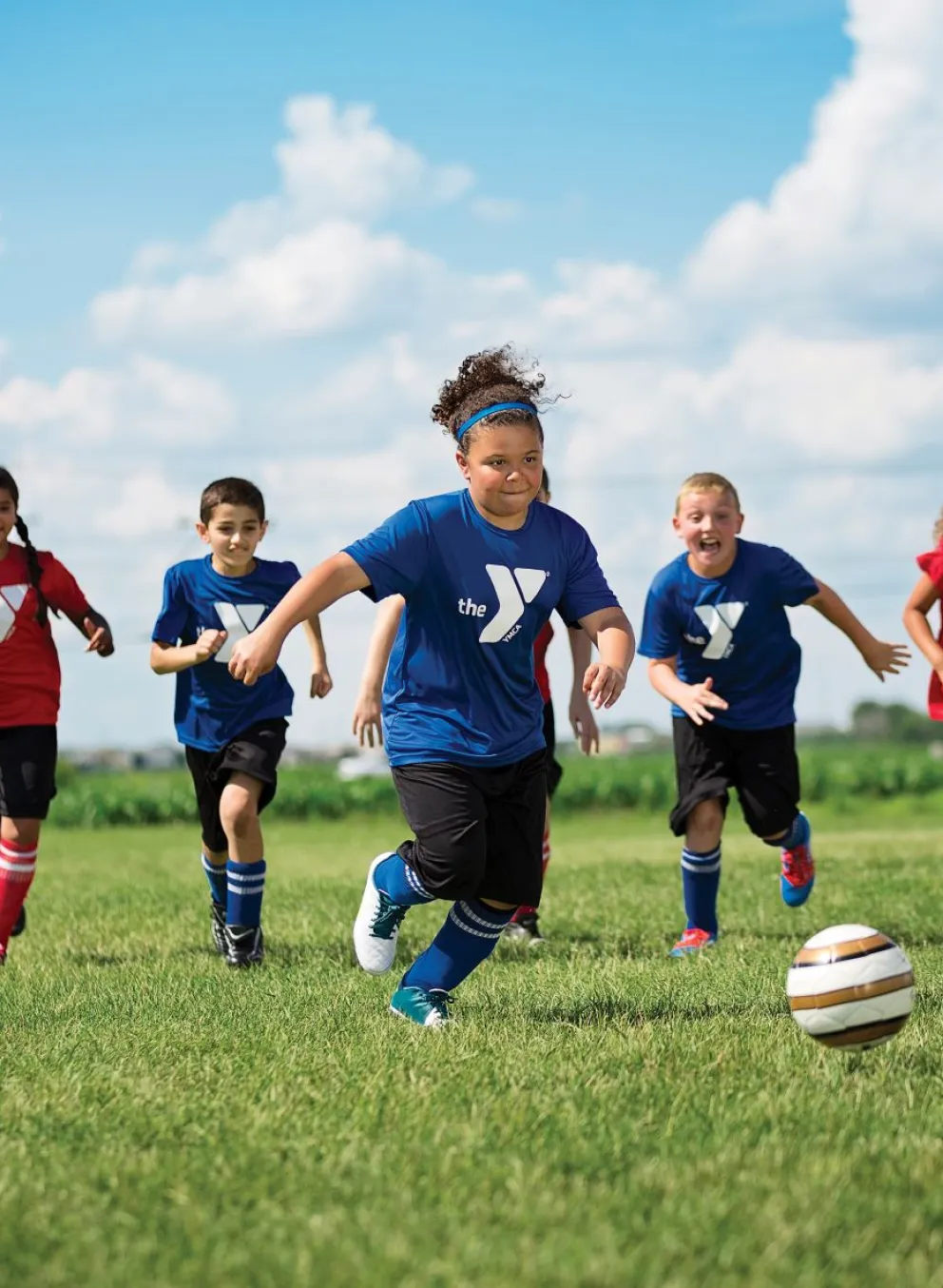 Kids playing soccer
