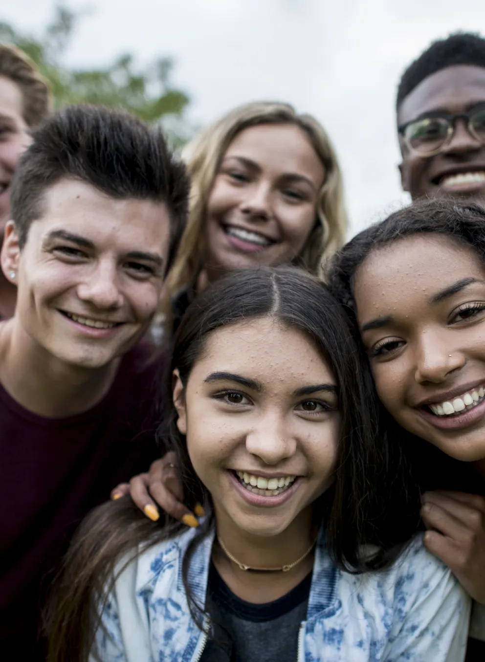 group of teenagers outside
