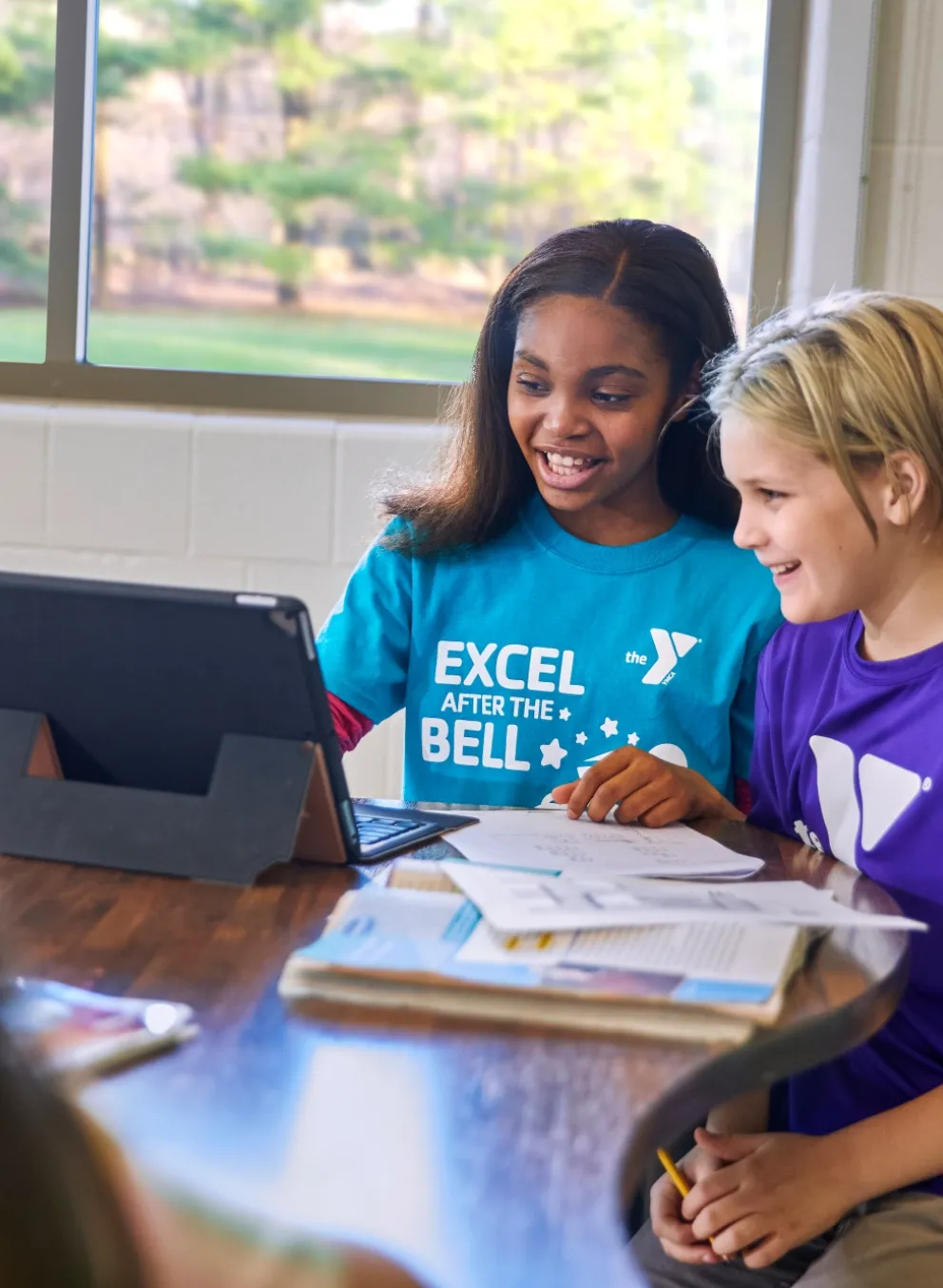 Two students on a computer