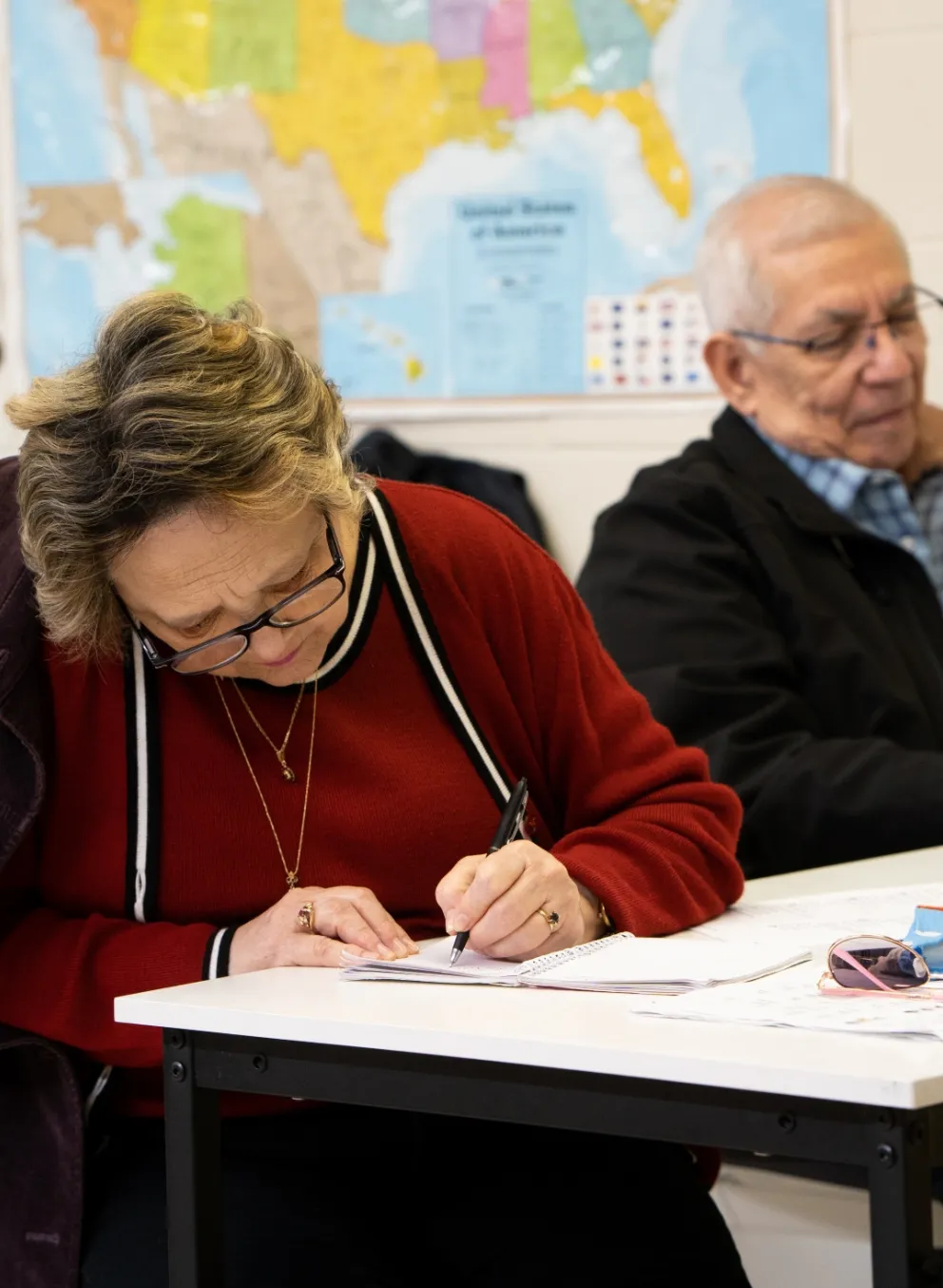 Adults studying