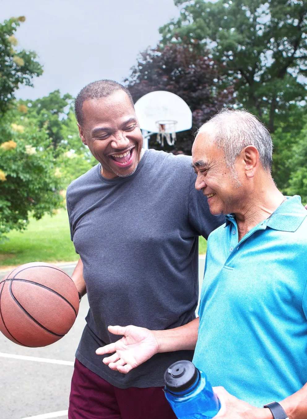 Basketball men outside