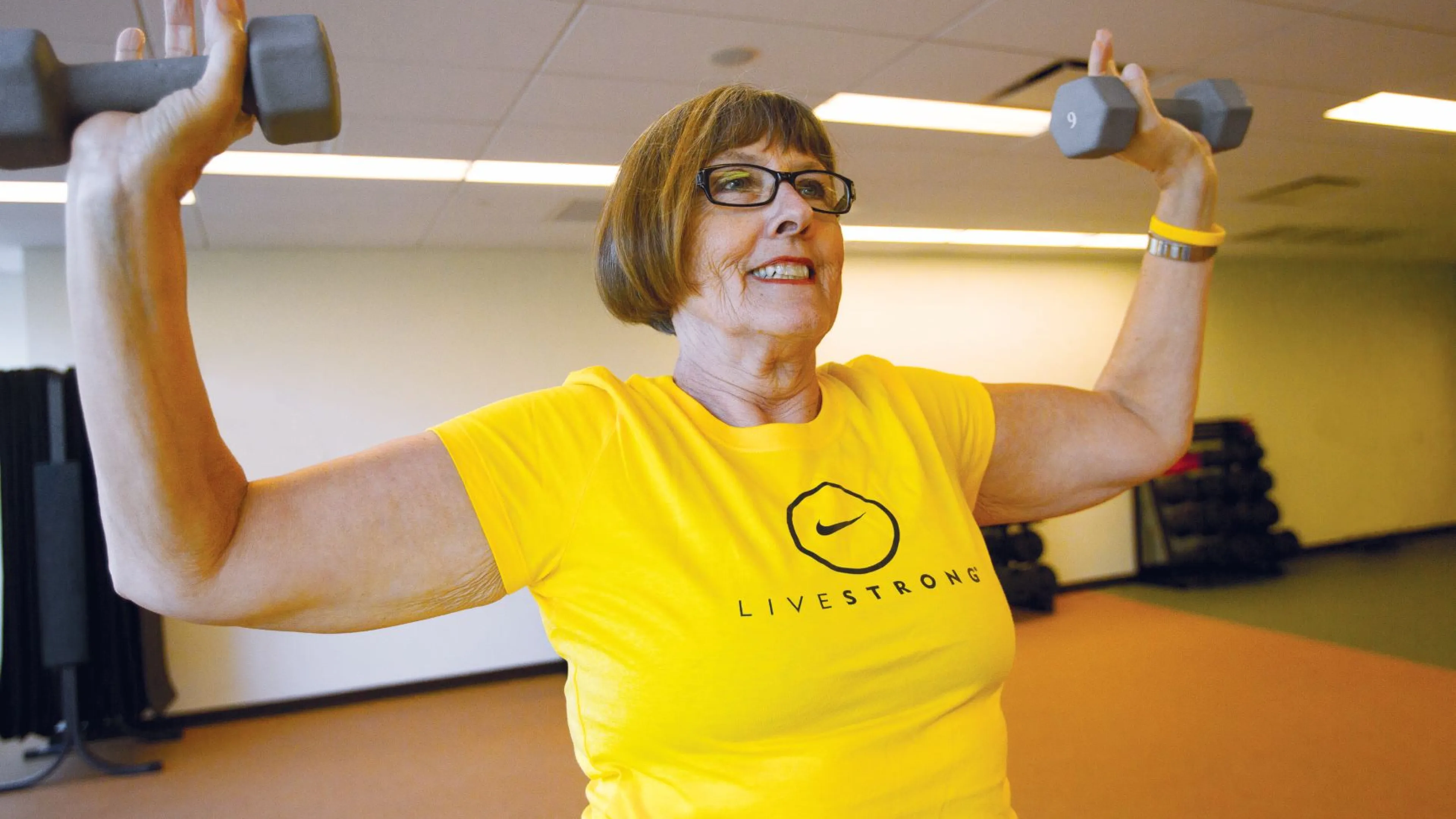 woman at LIVESTRONG exercise class