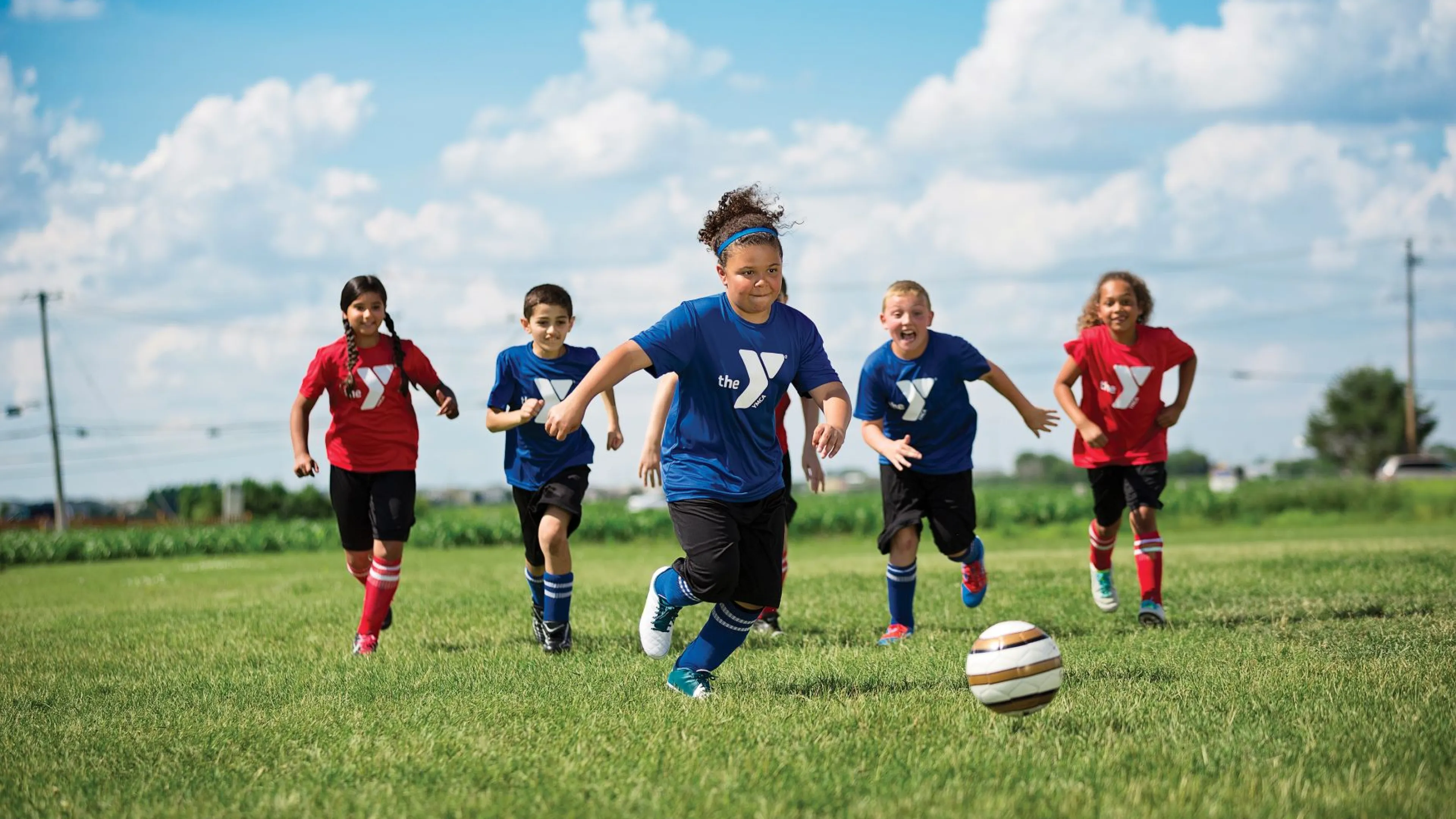 Kids playing soccer
