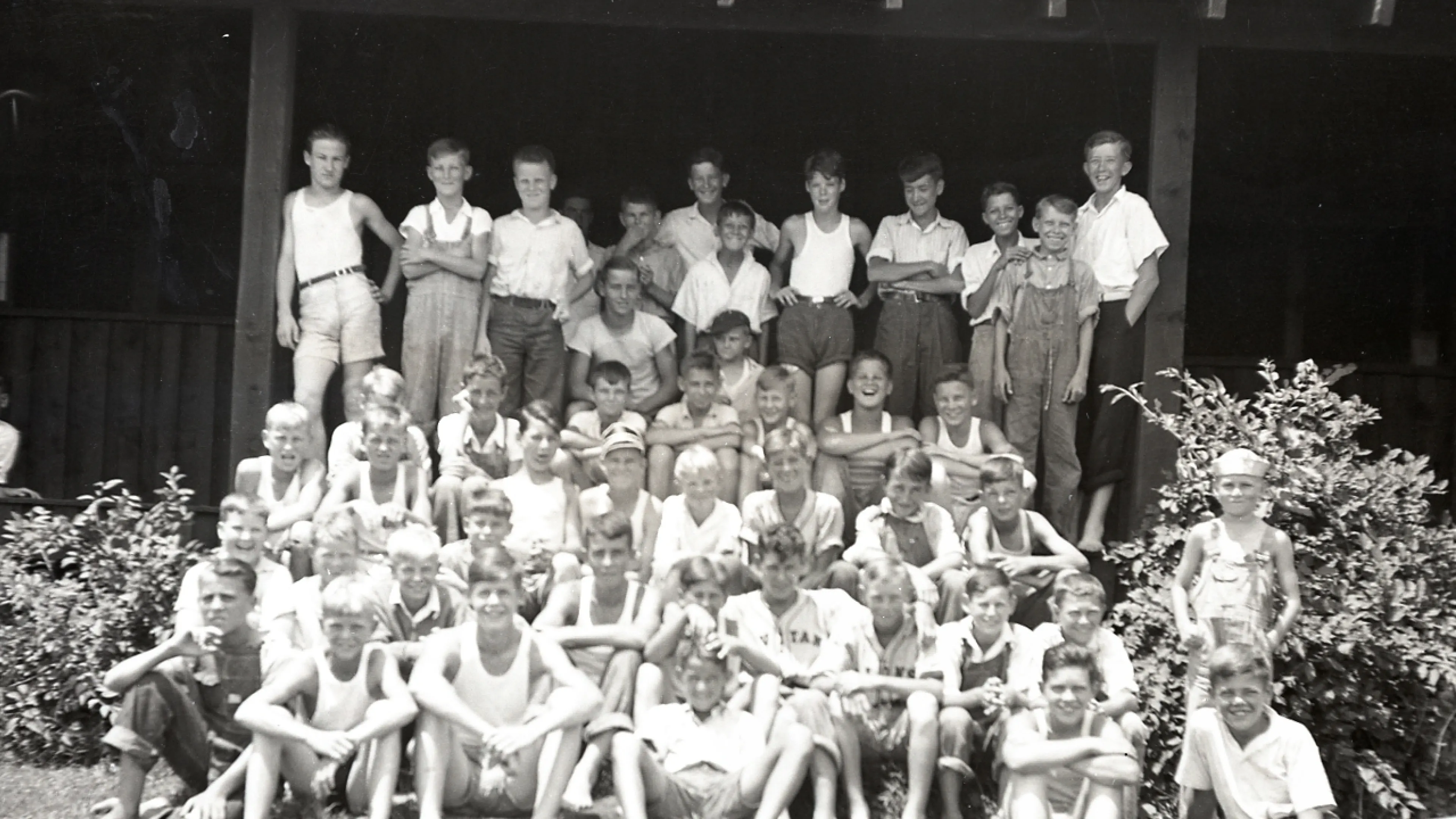 Historical pictures of boys at Camp Hanes