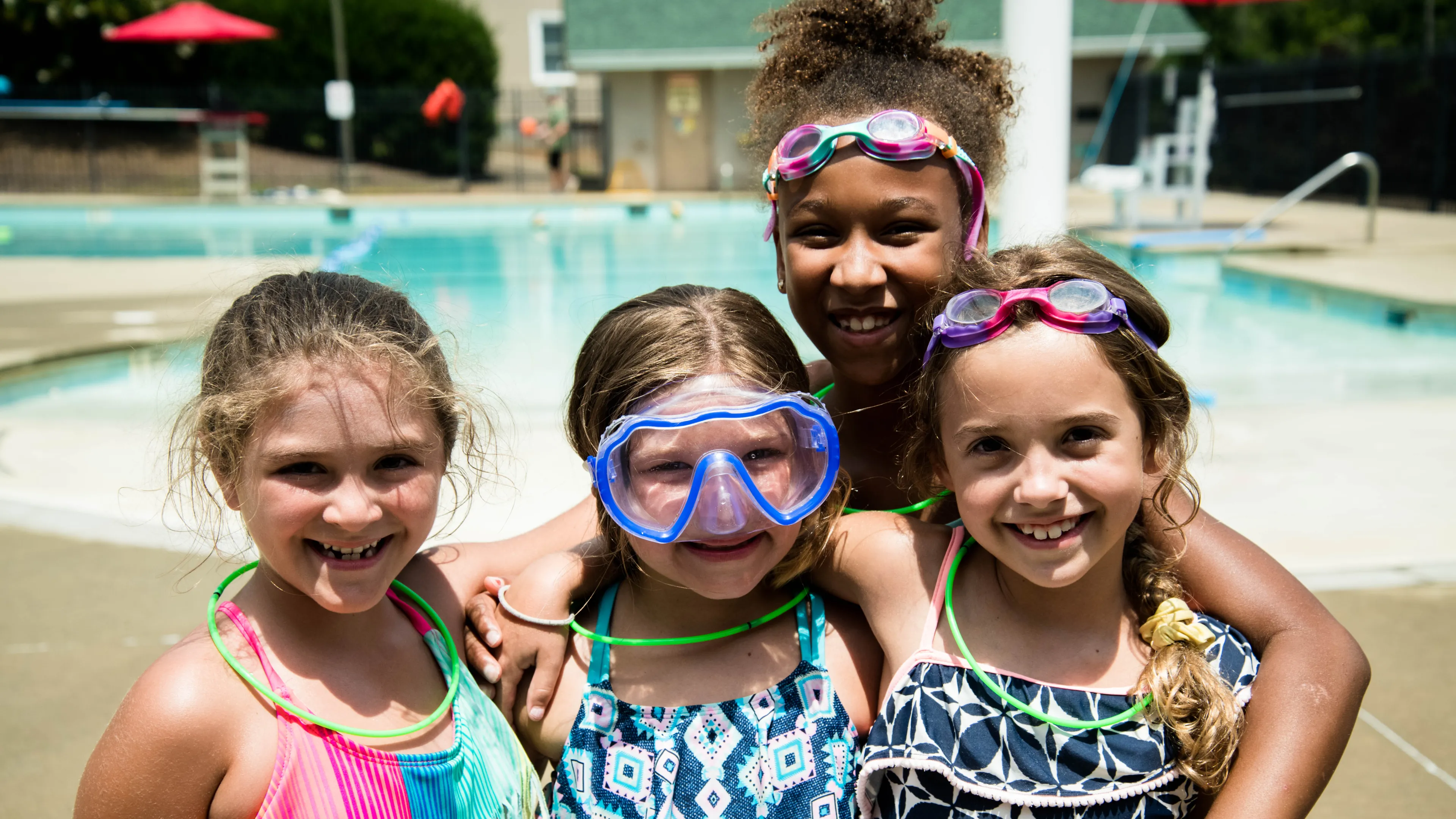 Camp Hanes girls at the pool