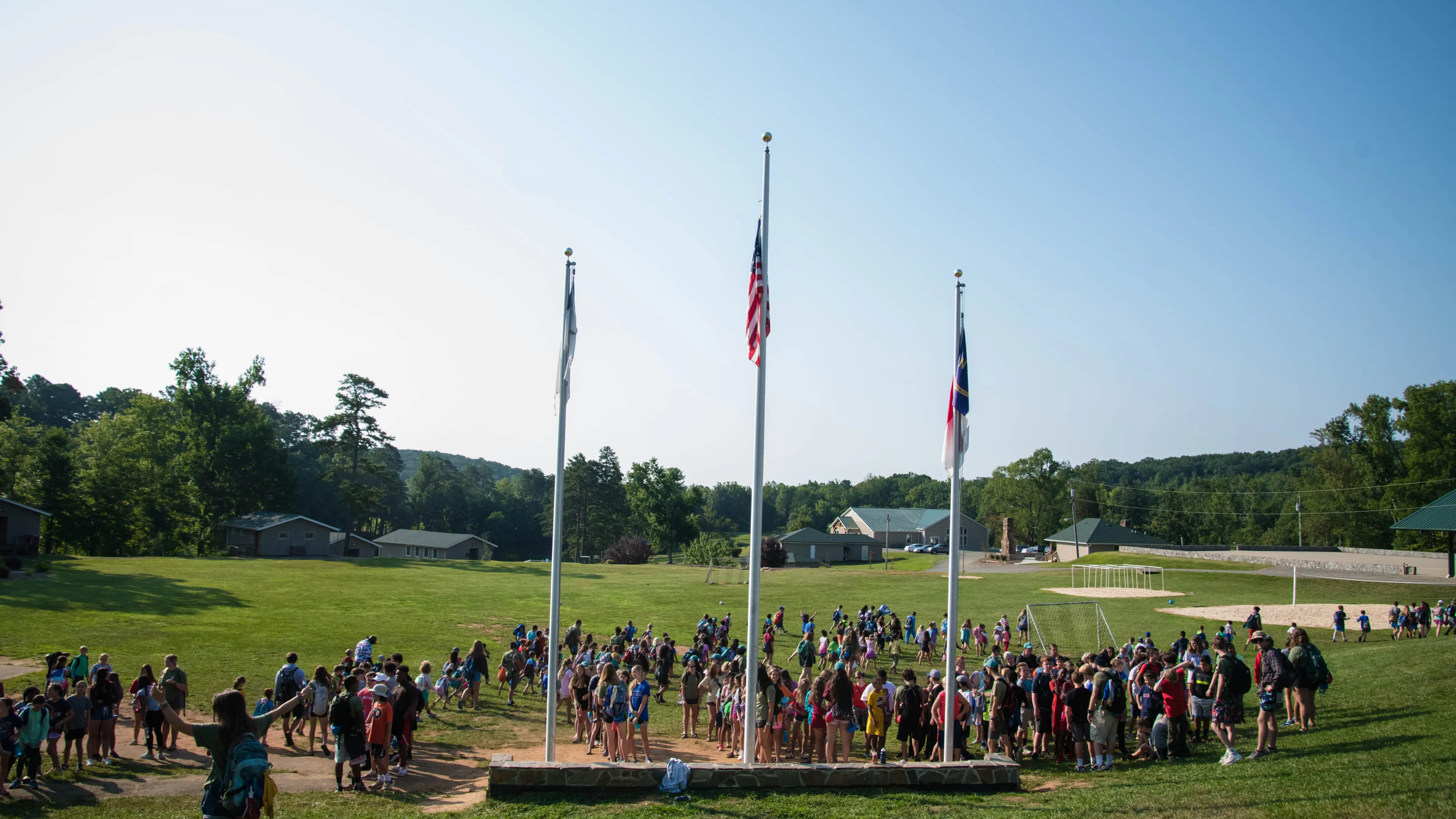Camp Hanes flag poles