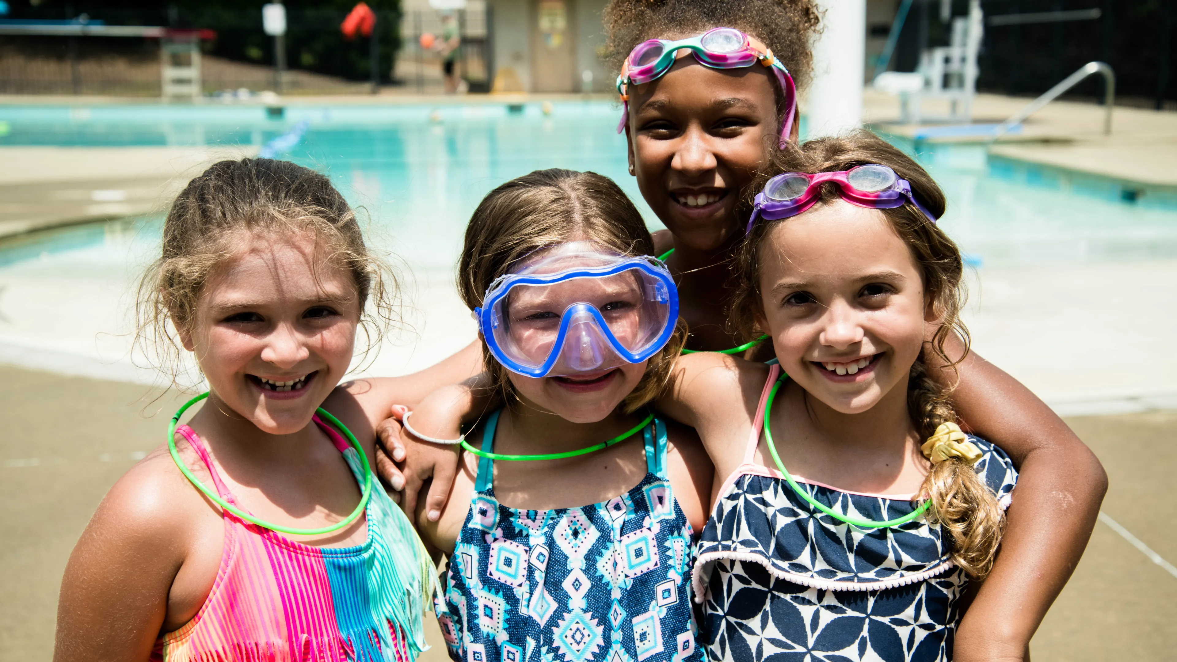 Girls at the pool at Camp Hanes