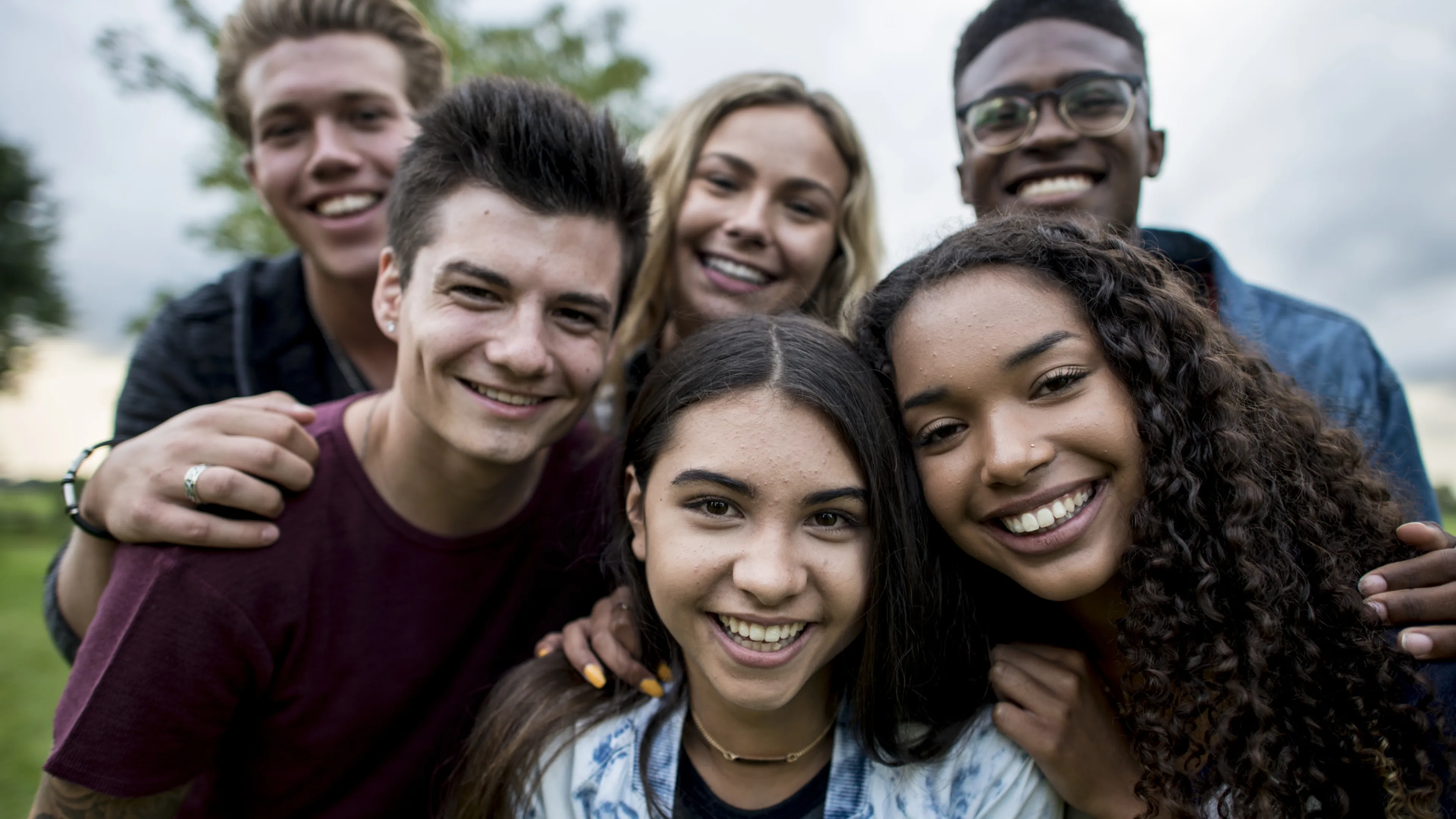 group of teenagers outside