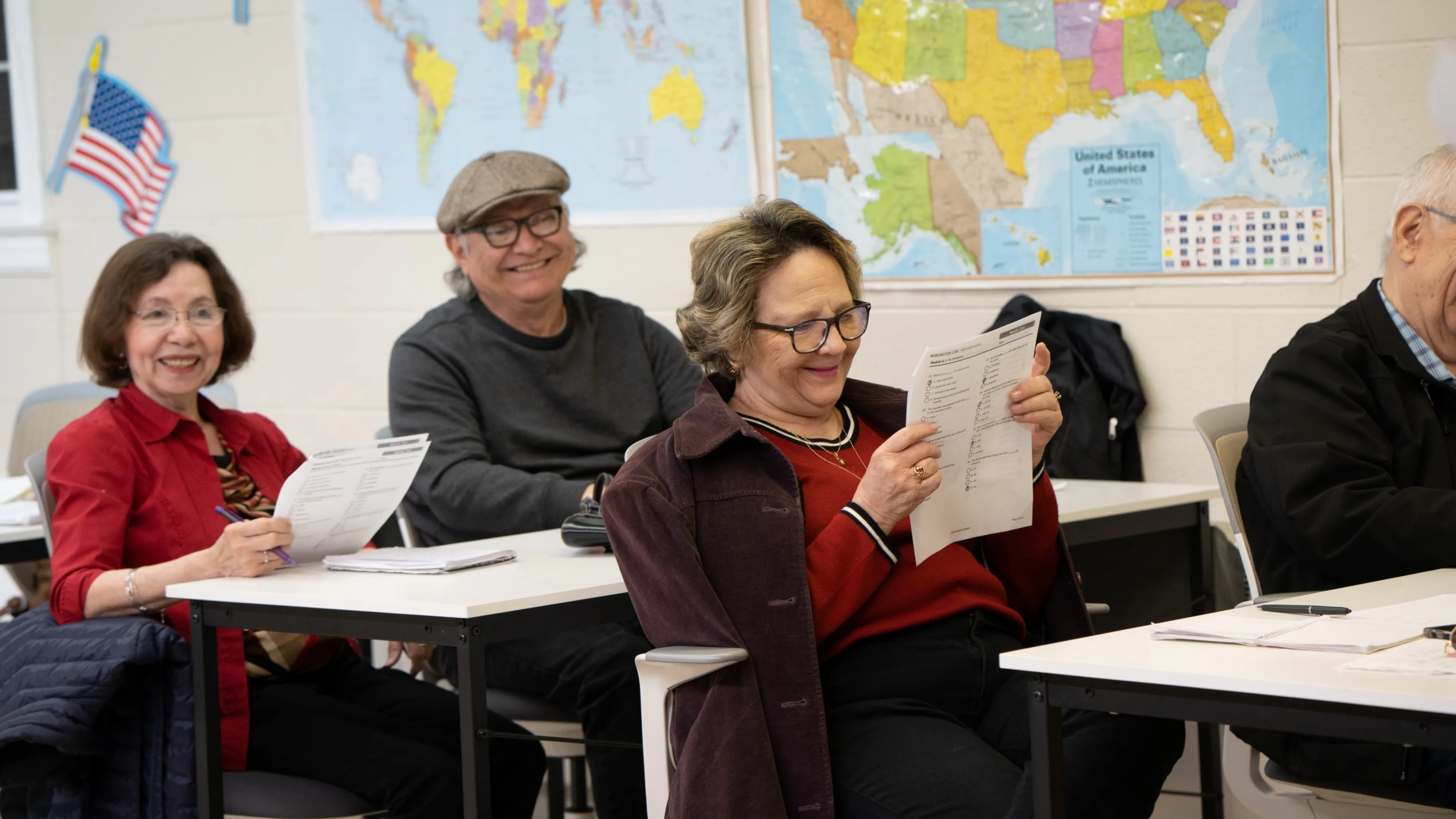 Adults studying