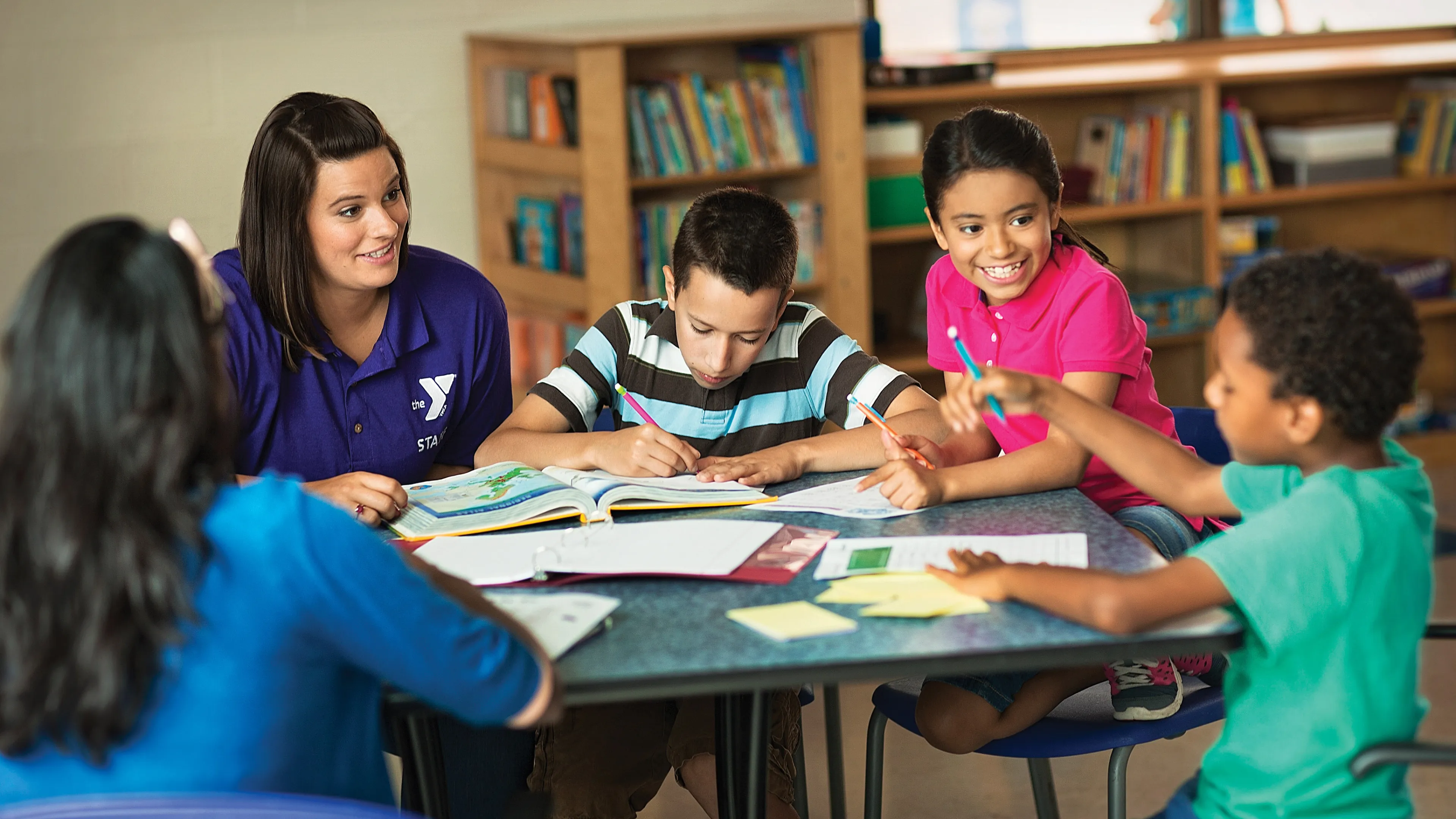 After School kids with program leader