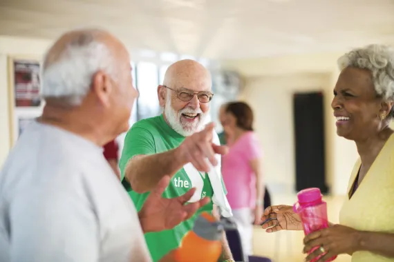 older adults smiling