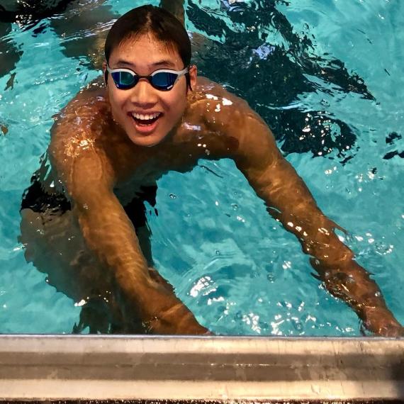 Steven in the pool