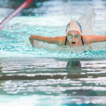 Girl doing butterfly stroke