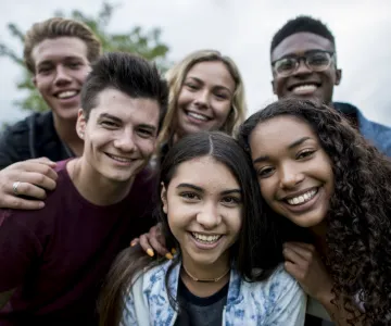 group of teenagers outside
