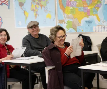 Adults studying