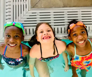 Girls in the pool