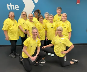 Group of women with Livestrong shirts on