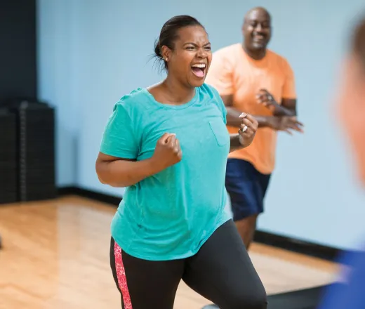 woman at exercise class