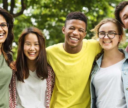 Group of teens outside