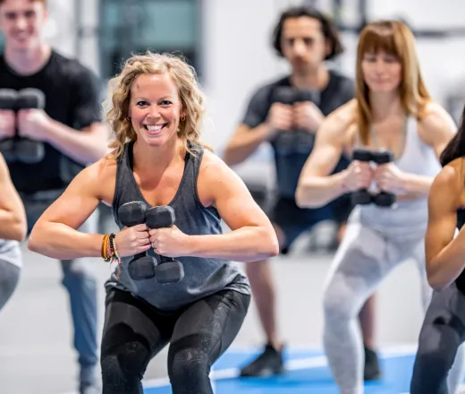 Woman working out with weights