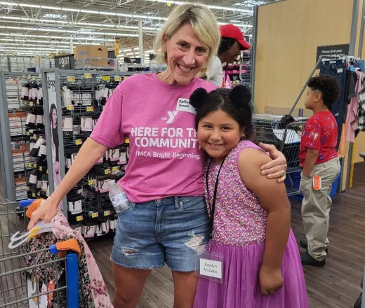 Adult and child shopping