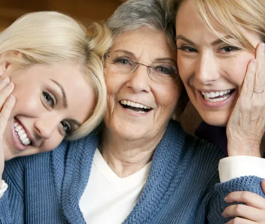 Three smiling women