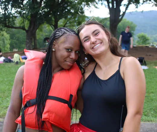 Julia and LaRiya at open lake