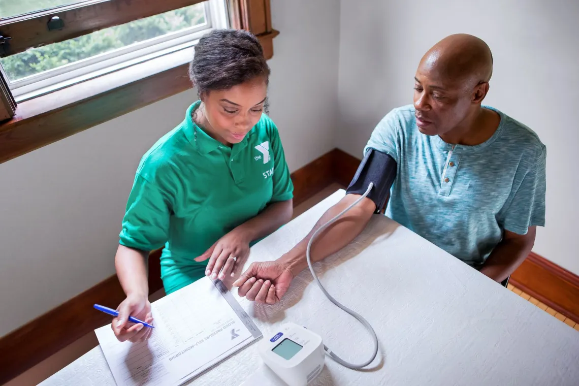 Man having his blood pressure taken