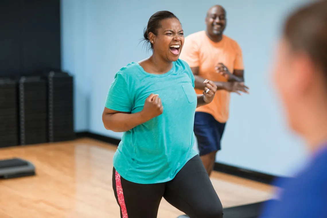 woman at exercise class