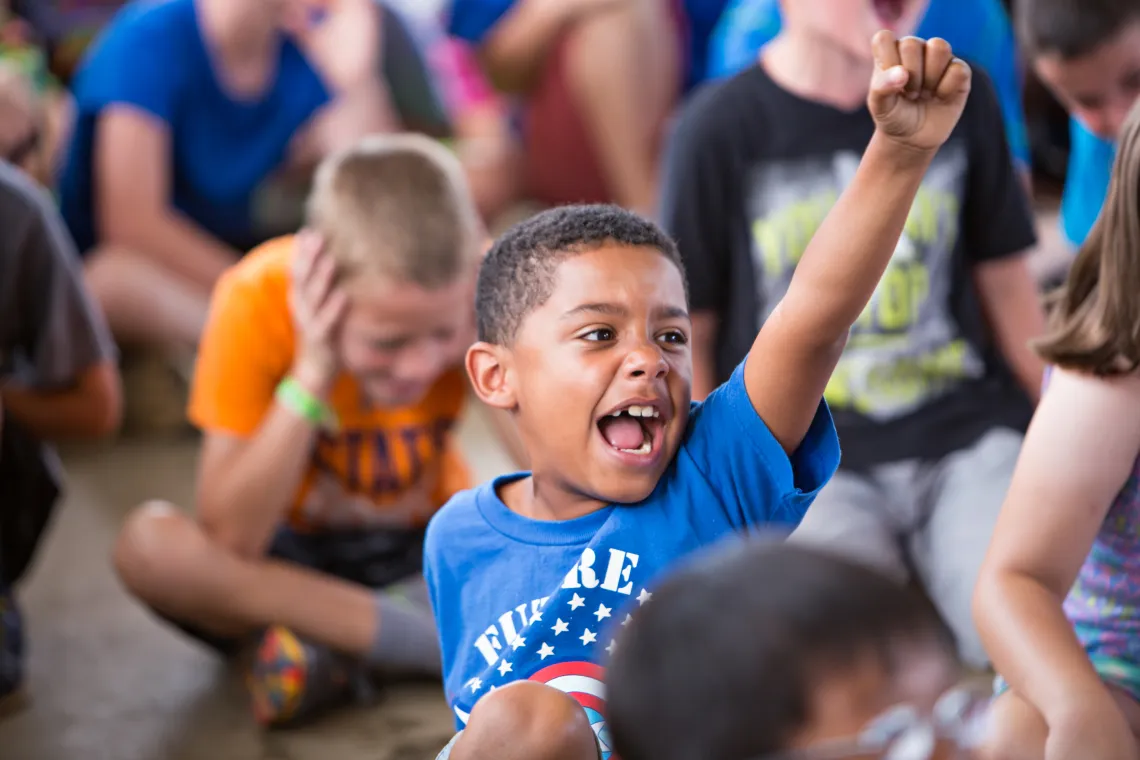 Happy kid at Summer Camp