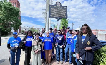 patterson ave YMCA committee with historic marker