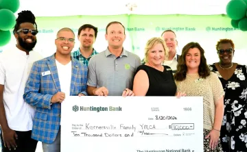 Huntington Bank check presentation to Kernersville YMCA